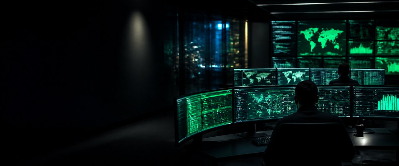 Centro de operaciones de seguridad con tableros de monitoreo de amenazas